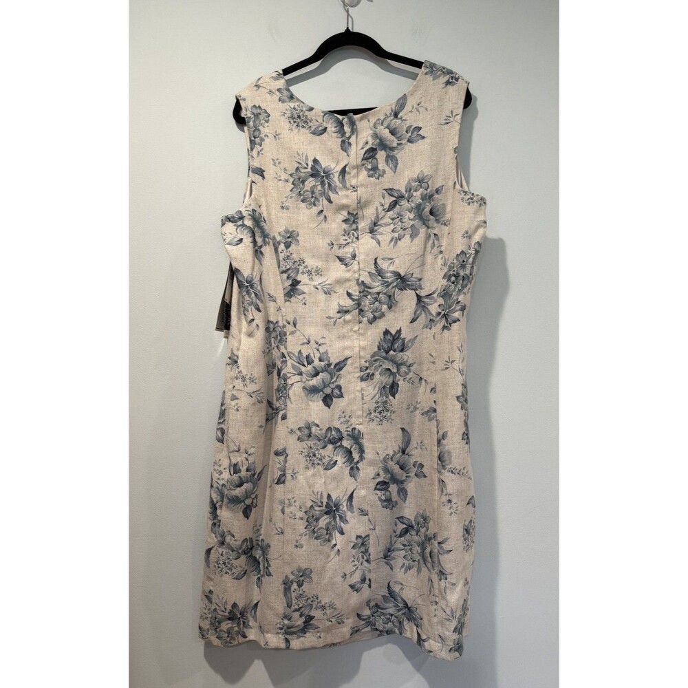 NEW Vintage Sag Harbor Dress Womens 18W Floral Lined Linen Blend Cottage Travel - Picture 2 of 5